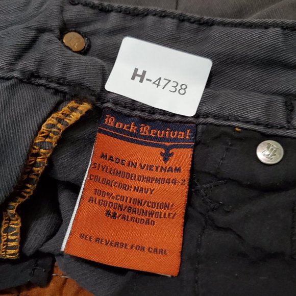 Rock Revival Men Jeans 32 Gray Straight Mid Rise READ - Picture 11 of 14